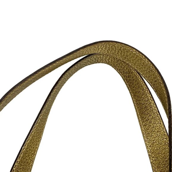 Auth GUCCI GG 137396 Beige Gold Pink Jacquard Leather - Tote Bag - Picture 2 of 14